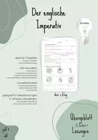 Vorschau - Arbeitsblätter - Der englische Imperativ (Befehlsform) - Deckblatt