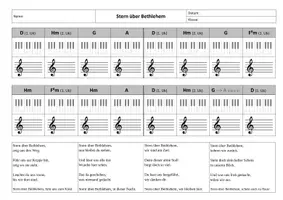 Vorschau - Arbeitsblätter - Stern über Bethlehem - Musizieren mit Dreiklängen (Weihnachtslied) - Seite 1