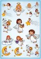 Vorschau - Mal- und Bastelvorlagen - 36 Cliparts - Weihnachten und Winter - Engel - Seite 1