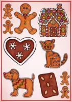 Vorschau - selbst erstellte Cliparts/Grafiken - 20 Cliparts - Weihnachten und Winter - Lebkuchenmänner - Seite 1