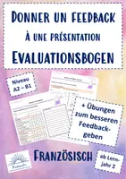 Vorschau - Arbeitsblätter - Feedback geben: Evaluationsbogen + Übung (Französisch) - Deckblatt