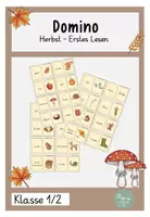 Vorschau - Arbeitsblätter - Domino Sprachspiel Lesespiel Erstes Lesen DAZ Herbst - Deckblatt