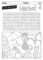 Vorschau - Arbeitsblätter - Lesen und malen (Herbst) 4-fach differenziert - Seite 1
