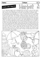 Vorschau - Arbeitsblätter - Lesen und malen (Herbst) 4-fach differenziert - Seite 2