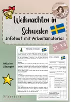 Vorschau - Arbeitsblätter - Weihnachten in Schweden- Infotext mit Arbeitsmaterial - Deckblatt