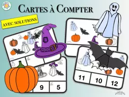 Aperçu - Feuilles d'exercices - Cartes à Compter „HALLOWEEN“ - Page de couverture