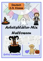 Vorschau - Mal- und Bastelvorlagen - Materialpaket Halloween in Klasse 2 und 3 - Deckblatt