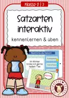 Vorschau - Stationenlernen - Satzarten üben - Interaktive PDF - Deckblatt