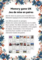 Aperçu - Jeux - Matching game - UK typical elements - Page de couverture