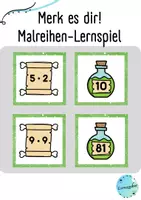 Vorschau - Spiele - Merk es dir: Malreihen (Zaubertränke / Hexe) - Deckblatt