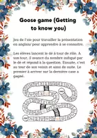 Aperçu - Jeux - Anglais - Goose game Getting to know - Page de couverture