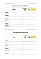 Vorschau - Stationenlernen - Stationenarbeit: Laufzettel mit Selbsteinschätzung, Word - Deckblatt