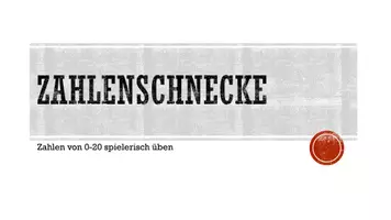Vorschau - Spiele - Zahlenschnecke deutsch 0 bis 20: Spielbrett zur Aussprache der Zahlen - Deckblatt