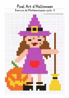 Aperçu - Feuilles d'exercices - Pixel Art d'Halloween : Ex. de maths ( Les conversions ) - Page 1