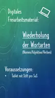 Vorschau - Arbeitsblätter - Digitale Freiarbeit zur Wiederholung der Wortarten - Deckblatt