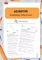 Vorschau - Arbeitsblätter - Arbeitsblatt Adjektive, differenziert - Deckblatt