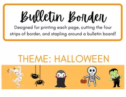 Vista previa - Manualidades / Dibujos para colorear - Halloween bulletin border - página 1