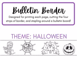 Vista previa - Manualidades / Dibujos para colorear - Halloween bulletin border - página 3