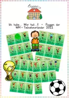 Vorschau - Bildkarten - Ich habe... Wer hat...? - Flaggen der Fußball- WM-Teilnehmerländer 2022 - Deckblatt