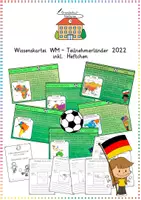 Vorschau - Arbeitsblätter - Wissenskartei WM-Teilnehmerländer 2022 inkl. Heftchen / Fußball WM/ Die Welt/ Kontinente - Deckblatt