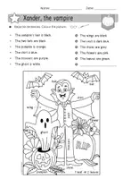 Vorschau - Arbeitsblätter - Halloween | Read and colour | Xander, the vampire - Seite 2