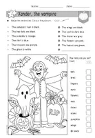 Vorschau - Arbeitsblätter - Halloween | Read and colour | Xander, the vampire - Seite 3