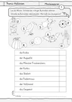 Vorschau - Arbeitsblätter - Minilesespur Halloween - Herbst - 5 Minilesespuren auf der Wortebene - Arbeitsblätter für Deutsch / DaZ - Seite 2