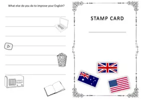Vorschau - Aufgabenkarten - Stamp Card - Stempelkarte für Vokabel-, Schreib- oder Lesetraining - Seite 1