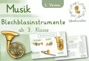 Vorschau - Poster - - Lernplakat zu den Blechblasinstrumenten - - Deckblatt