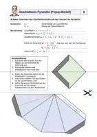 Vorschau - Arbeitsblätter - quadratische Pyramide (Popup-Modell) - Seite 1