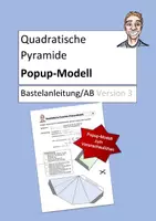 Vorschau - Arbeitsblätter - quadratische Pyramide (Popup-Modell) - Deckblatt
