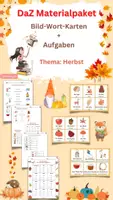 Vorschau - Arbeitsblätter - DaZ MATERIAL zum HERBST - Karten und Aufgaben - Deckblatt