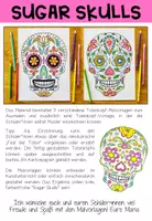 Vorschau - Mal- und Bastelvorlagen - Sugar Skulls (Totenköpfe) - Malvorlagen - Seite 1