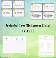 Vorschau - Arbeitsblätter - Karteikarten - Freiarbeit zur Stellenwerttafel im ZR 1000 mit veränderbaren Arbeitsblättern - Deckblatt
