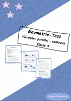 Vorschau - Arbeitsblätter - Geometrie-Test Vierecke, parallel - senkrecht Kl 4 --> Worddokument - Deckblatt