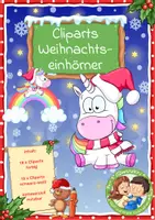 Vorschau - selbst erstellte Cliparts/Grafiken - 36 Cliparts - Weihnachten und Winter - Einhörner 1 - Deckblatt