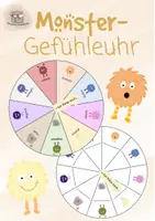 Vorschau - Mal- und Bastelvorlagen - Monster Gefühleuhr/Gefühlsuhr - Deckblatt