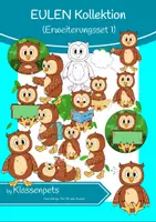 Vorschau - selbst erstellte Cliparts/Grafiken - Eulen Clipart Erweiterungsset 1 - Deckblatt