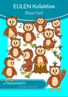 Vorschau - selbst erstellte Cliparts/Grafiken - Komplette Eulen Clipart Kollektion - Seite 1