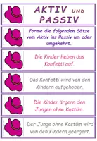 Vorschau - Aufgabenkarten - Karneval: Aktiv und Passiv - Übungskarten - Seite 1