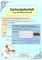 Vorschau - Aufgabenkarten - Sachaufgaben ZR 100 Plus/Minus - Deckblatt