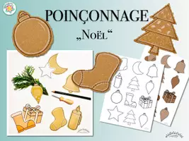 Aperçu - Matériel pour travaux manuels / dessin - Poinçonnage „ NOËL“ ou pour une guirlande , remorque de noël (ou decouper; colorier) - Page de couverture