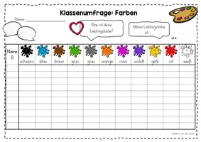 Vorschau - Arbeitsblätter - Klassenumfrage - Farben (DaZ/DaF) - Seite 3