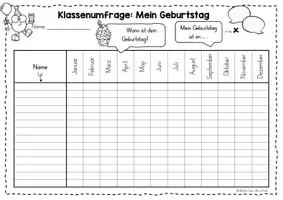 Vorschau - Arbeitsblätter - Klassenumfrage - Geburtstage/Monate (DaZ/DaF) - Seite 2