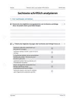 Vorschau - Arbeitsblätter - Leistungskontrolle: Sachtextanalyse (mit Erwartungshorizont) - Deckblatt
