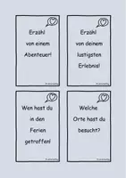 Vorschau - Aufgabenkarten - 28 Impulse um über die Ferien zu sprechen - Ferienrückblick (hellblau) - Seite 2