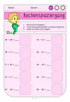 Vorschau - Arbeitsblätter - digitaler und analoger Rechenspaziergang Herbst ZR100 Addition und Subtraktion (mit QR-Codes) - Seite 1