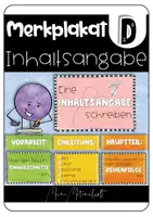 Vorschau - Arbeitsblätter - Merkplakate Inhaltsangabe - Deckblatt