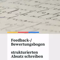 Vorschau - Arbeitsblätter - Feedback-/Bewertungsbogen—einen Absatz strukturieren - Deckblatt