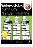 Vorschau - Arbeitsblätter - Weihnachten rund um die Welt - Wimpel - Deckblatt